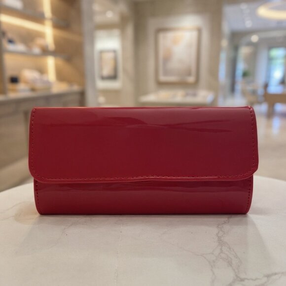 Red Patent Leather Envelope Clutch Purse - Picture 1 of 3